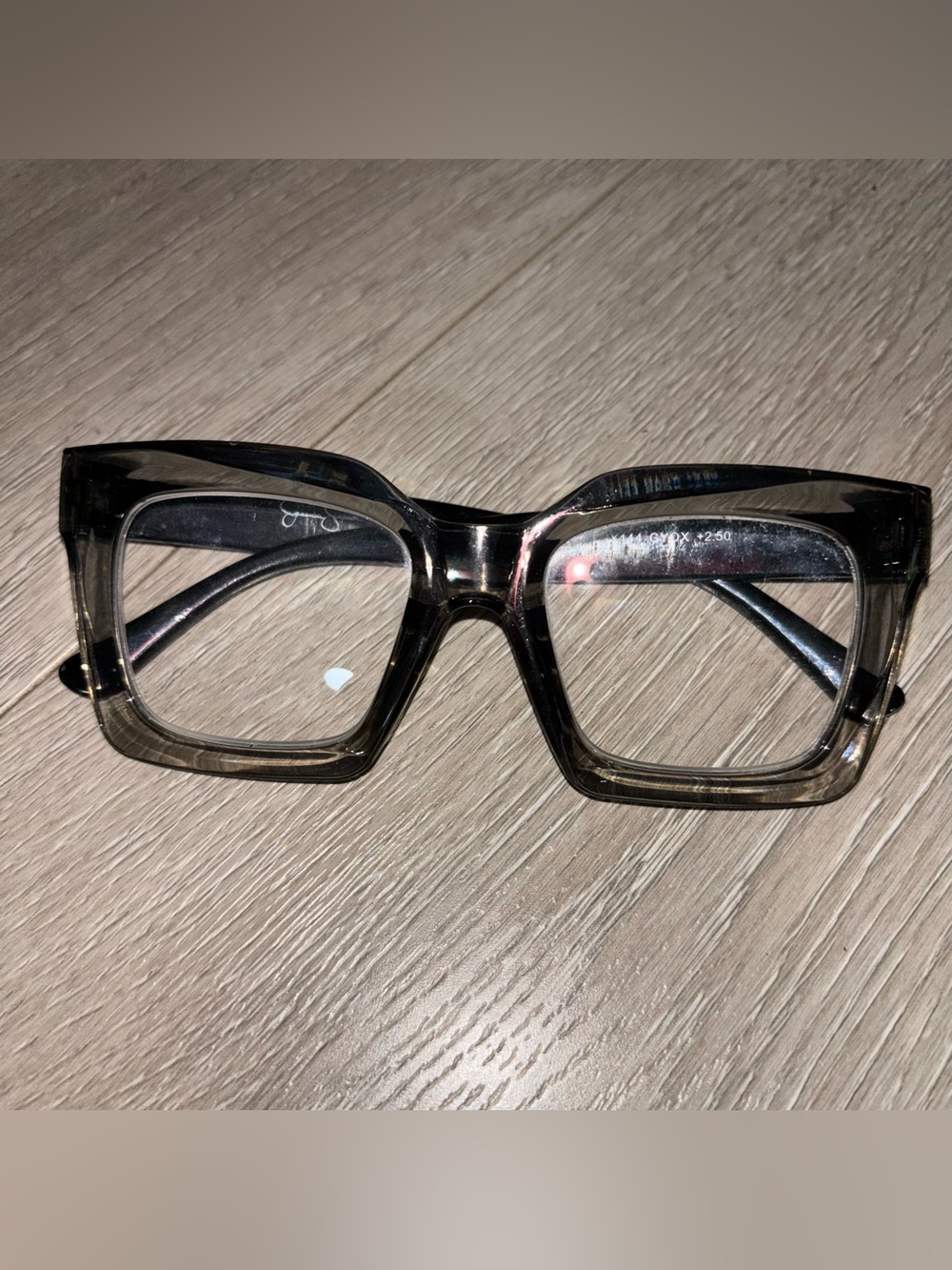 Jessica Simpson Reading Glasses +2.5 Black Chunky Frames